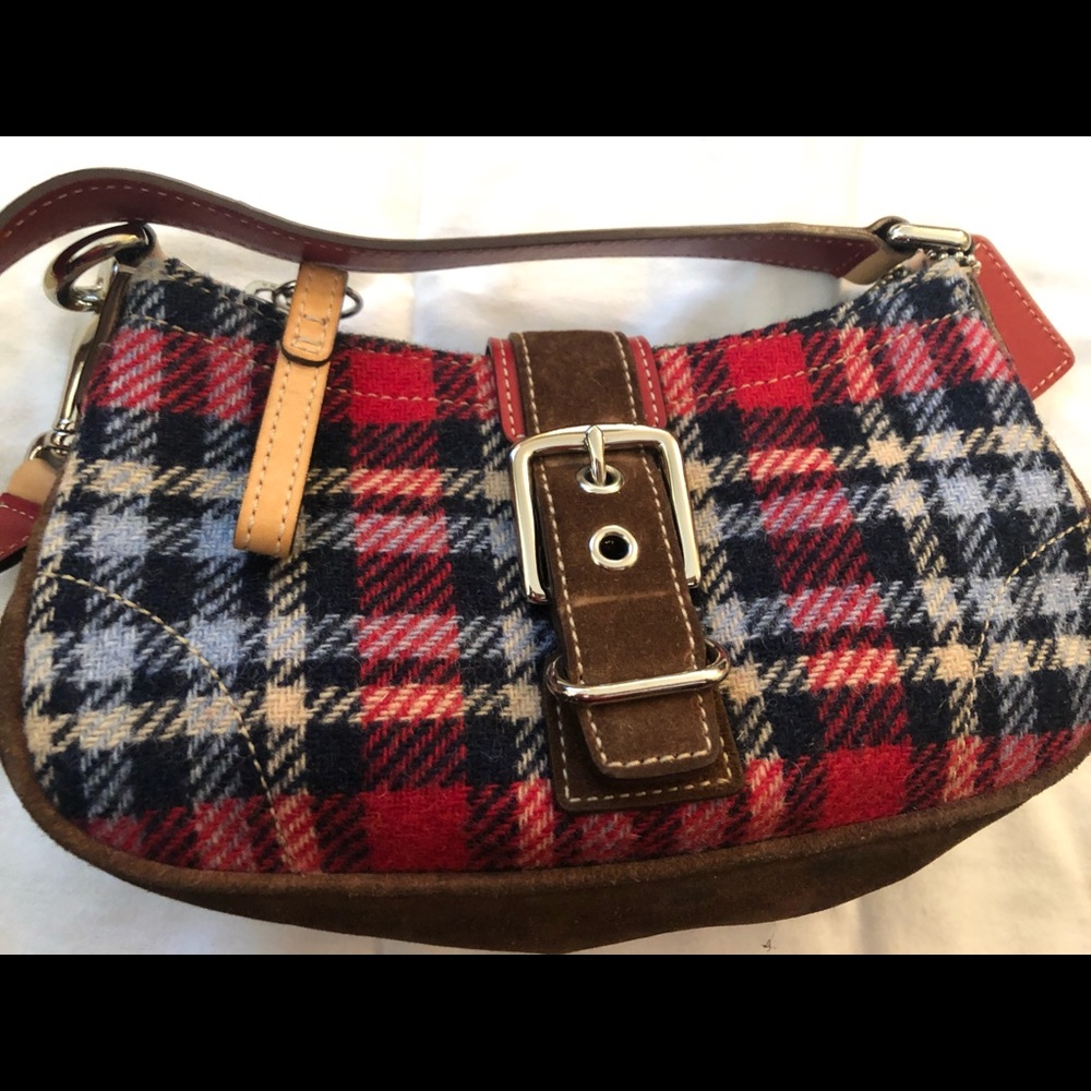 Coach mini hobo plaid purse